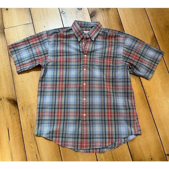 Izod Men's Plaid Button Down Shirt. Size Large. Blue/Red/Green - Picture 1 of 5